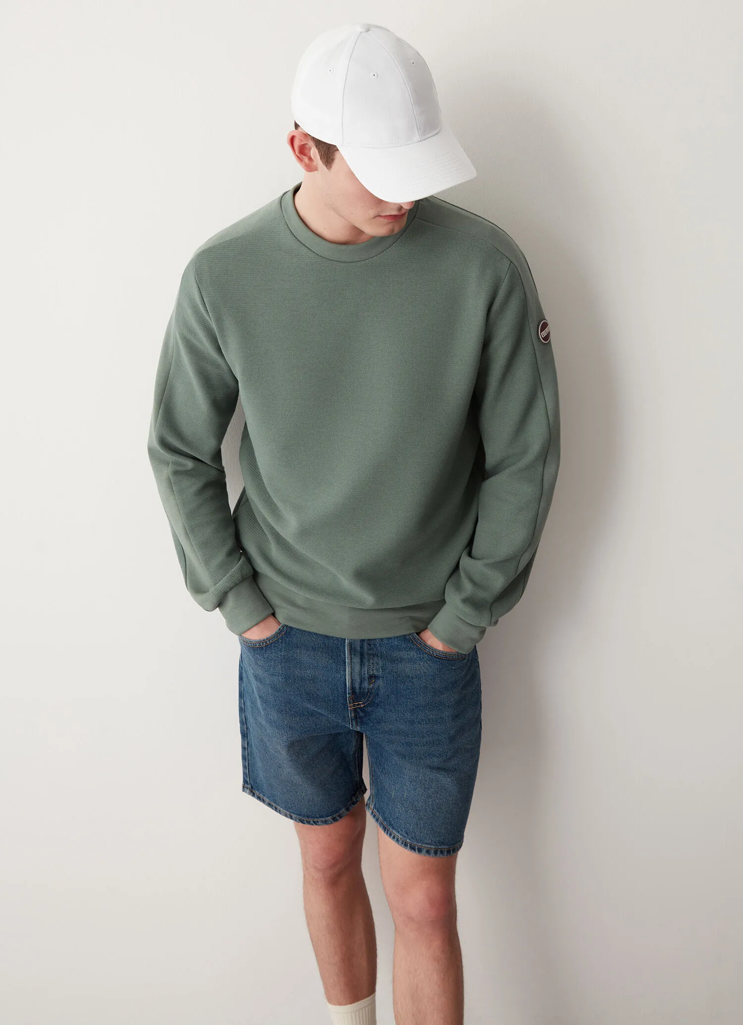 Sudadera de cuello redondo en piqué