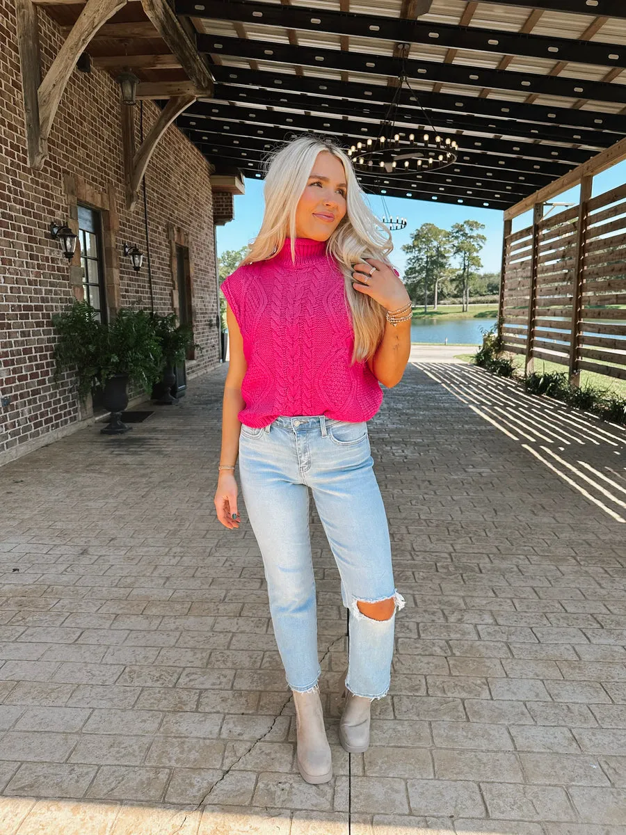 SWEETEST MEMORIES FUCHSIA SWEATER