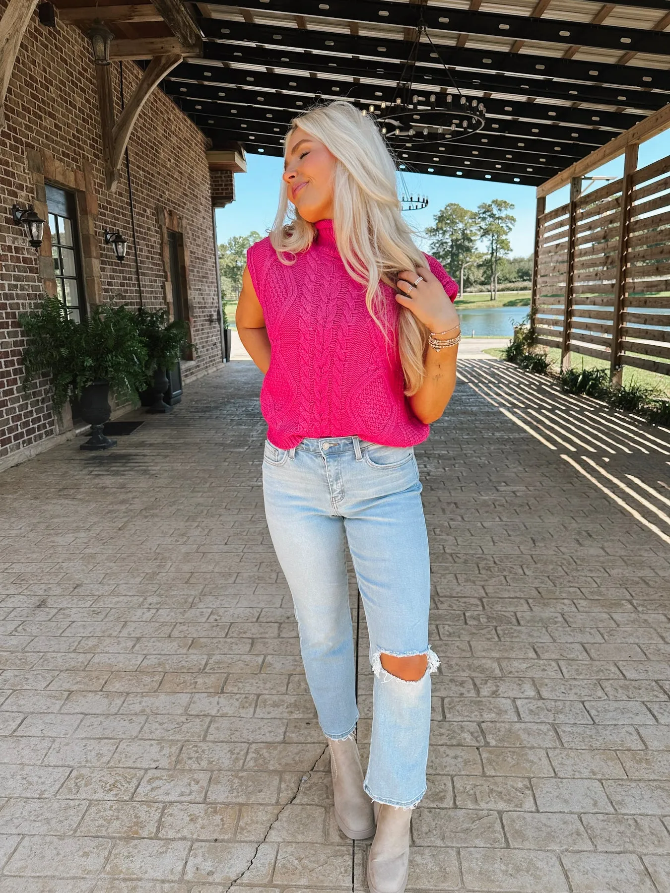 SWEETEST MEMORIES FUCHSIA SWEATER