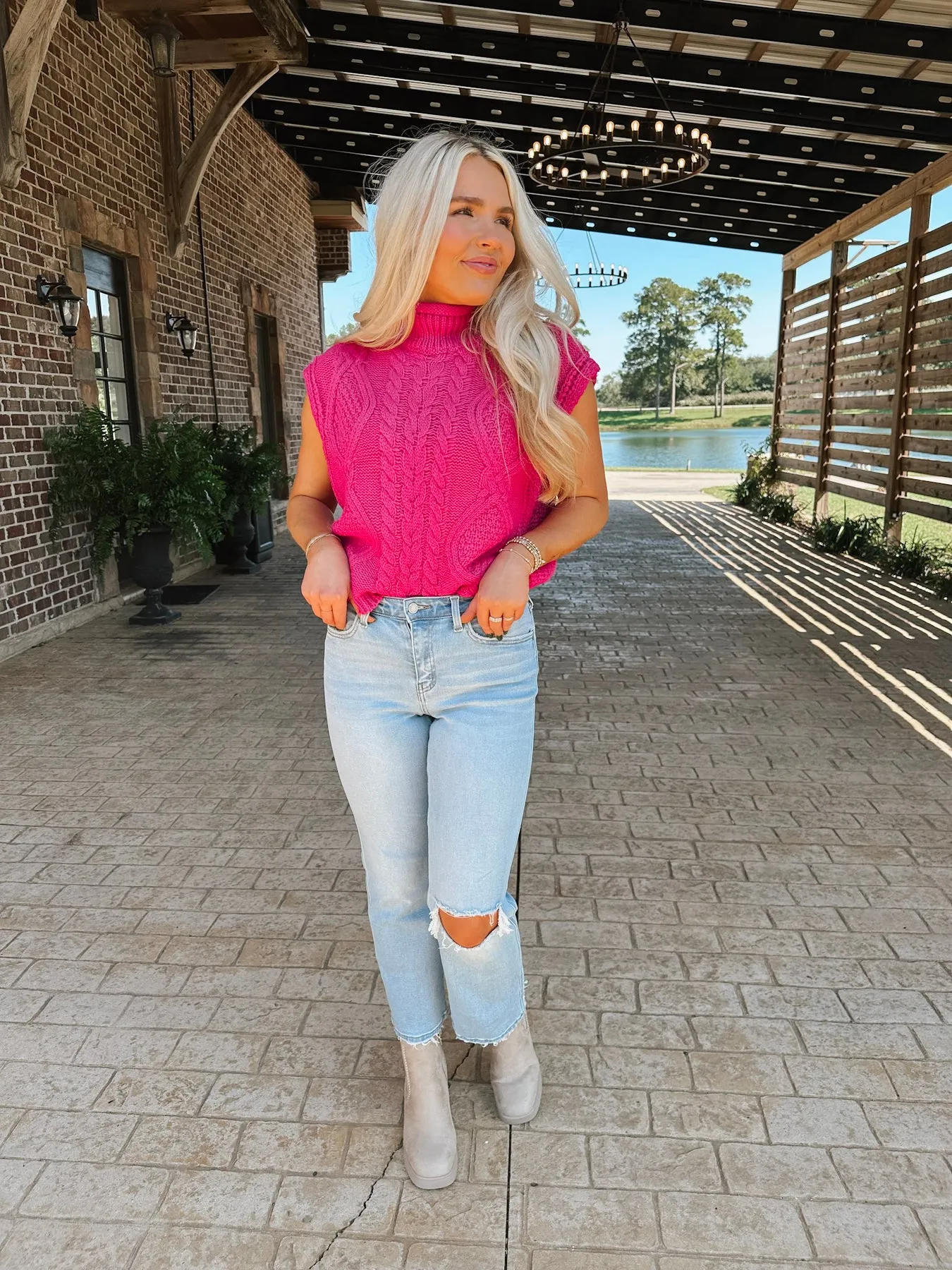 SWEETEST MEMORIES FUCHSIA SWEATER