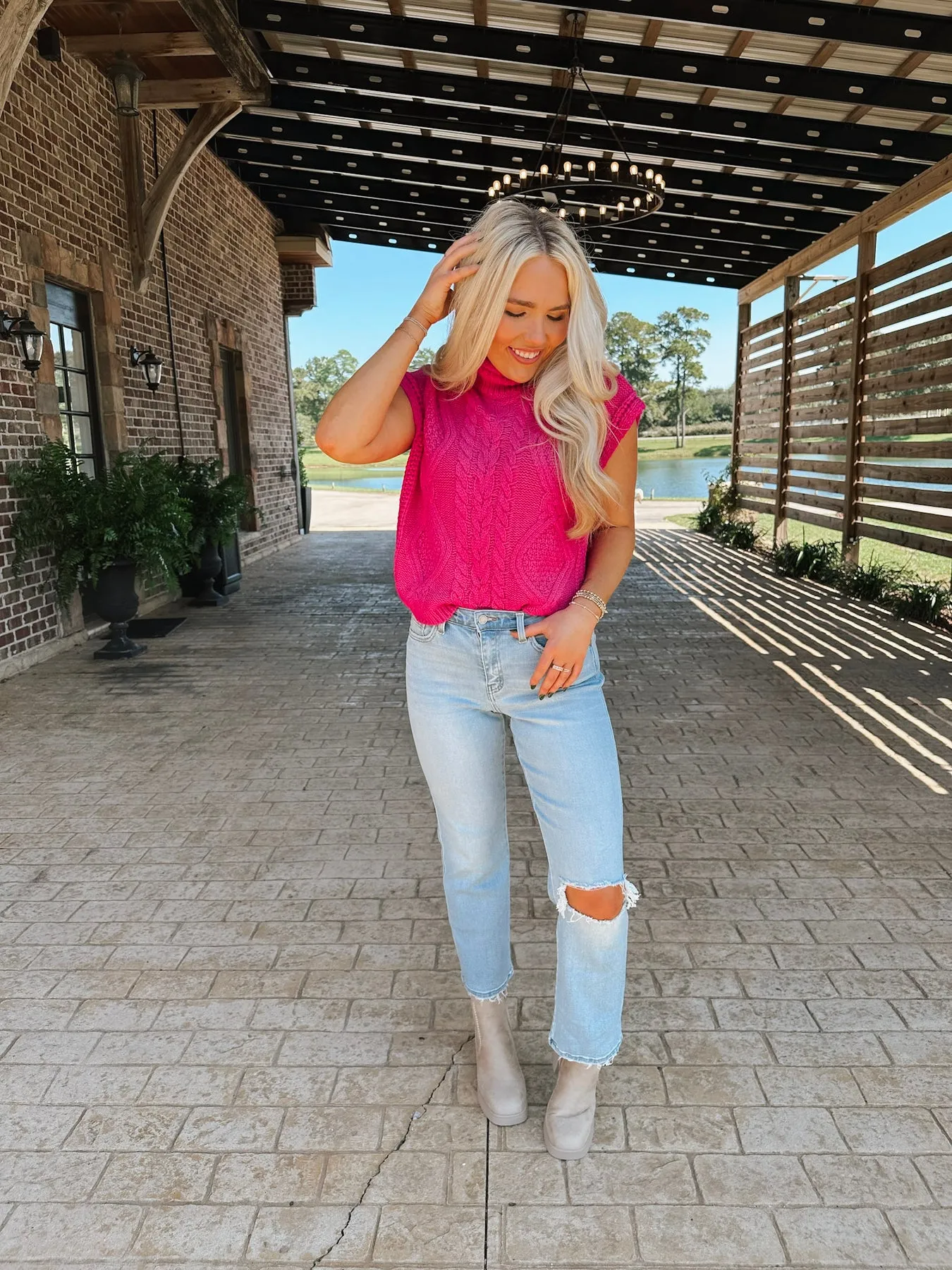 SWEETEST MEMORIES FUCHSIA SWEATER