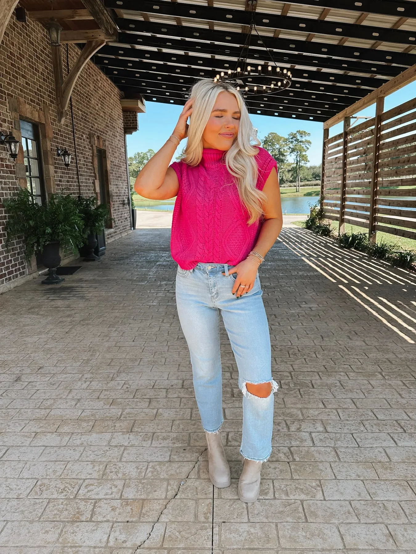 SWEETEST MEMORIES FUCHSIA SWEATER