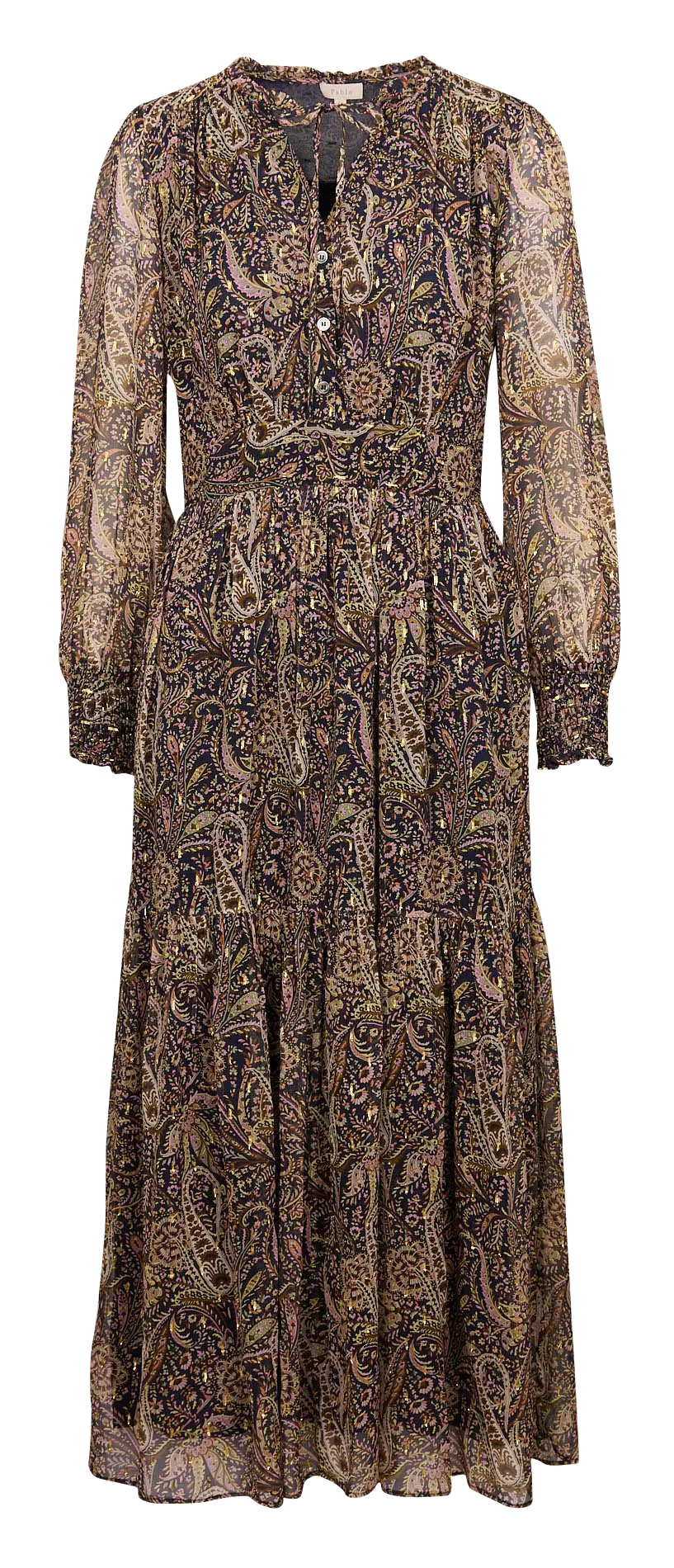 SYBILLE  ROBE LONGUE COL V IMPRIMéE EN AZUL