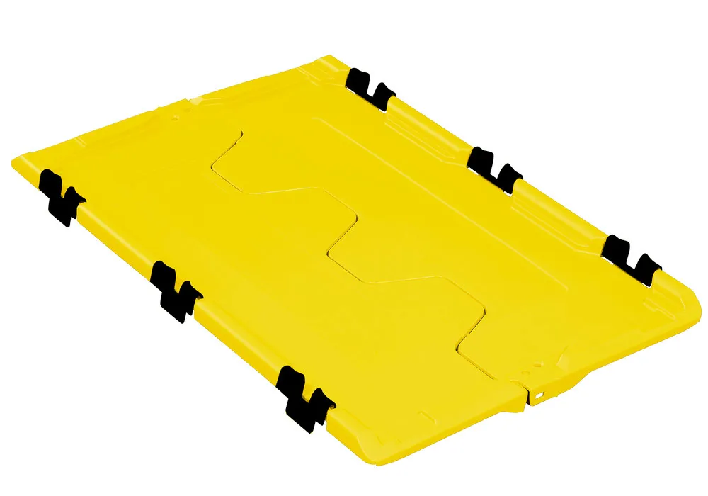 TAPA ABATIBLE PARA CONT.APILABLE POLIV. CLASSICLINE D, 610 X 400 X 40 MM, AMARILLO, PACK = 2 UD.