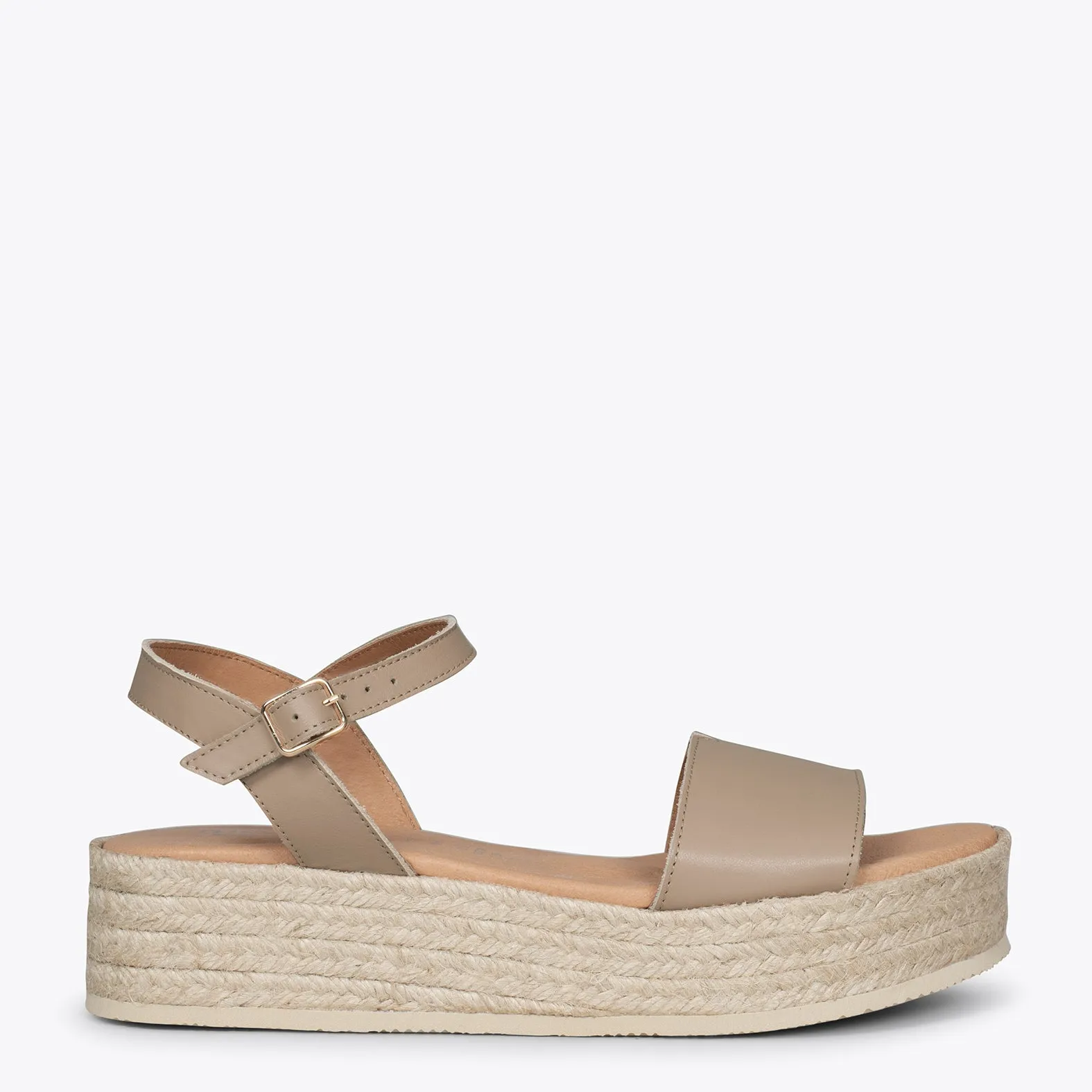 TARIFA Sandalias con plataforma de esparto TAUPE