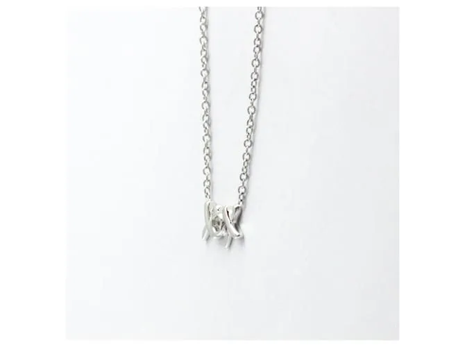Tiffany & Co Collar de Diamante Double Kiss de Tiffany Plata 