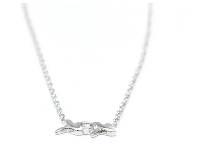 Tiffany & Co Collar de Diamante Double Kiss de Tiffany Plata 
