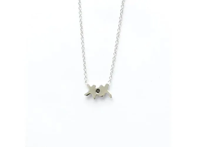 Tiffany & Co Collar de Diamante Double Kiss de Tiffany Plata 