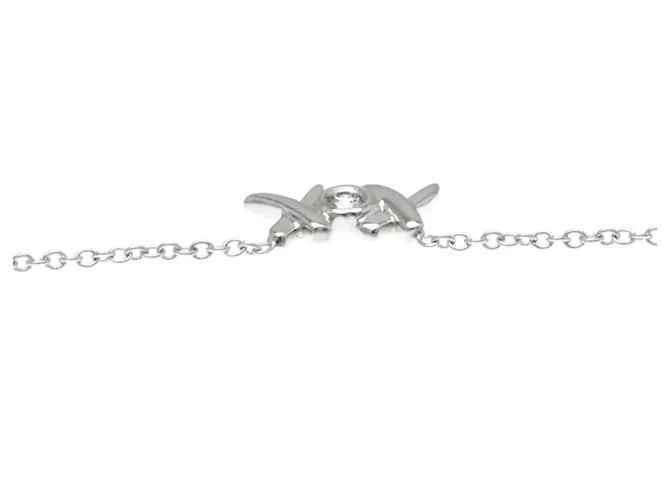 Tiffany & Co Collar de Diamante Double Kiss de Tiffany Plata 