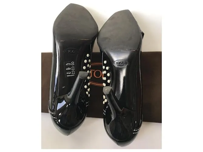 Tod's zapatos de tacon. made in Italy. talla IT.38,EU 39 Negro 