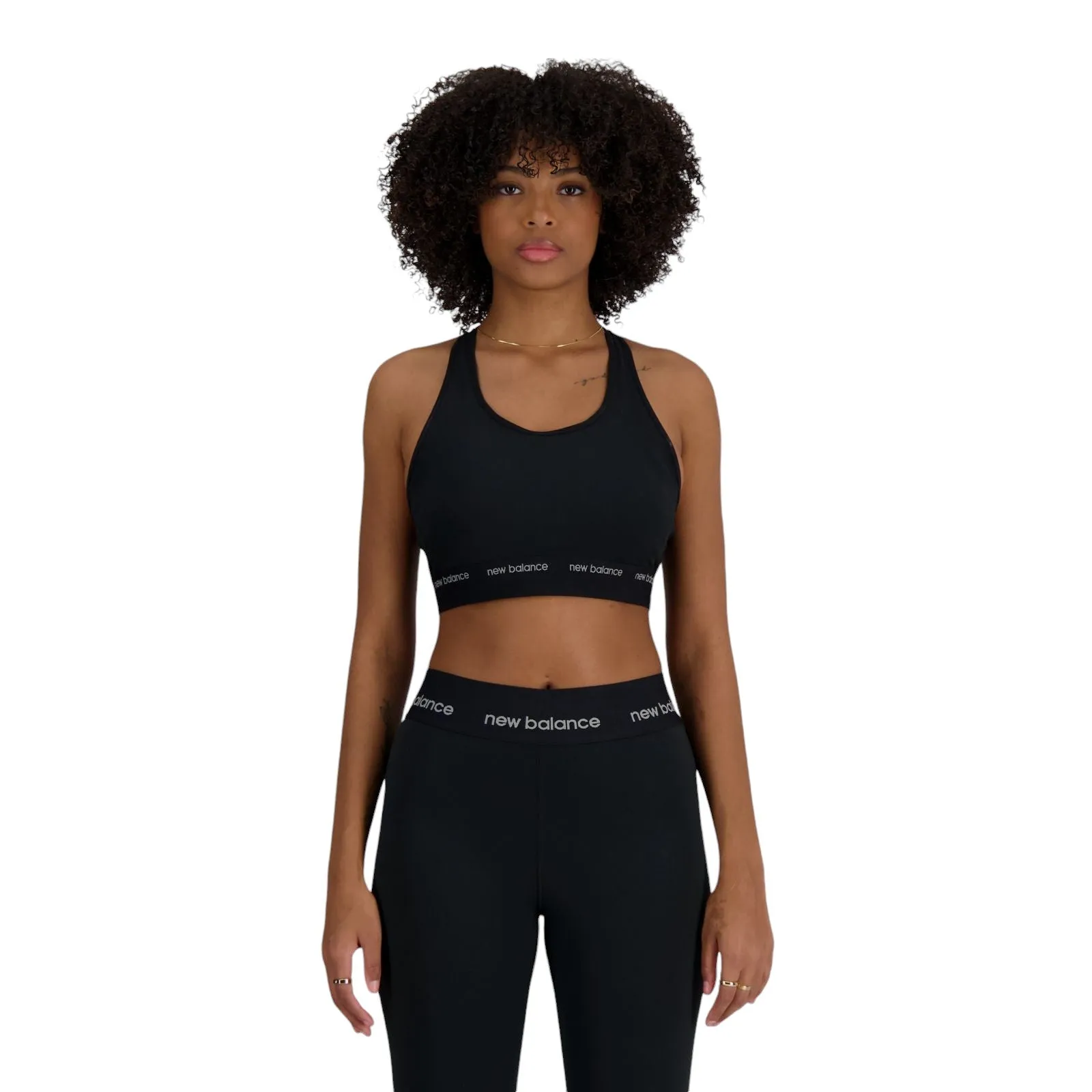 Top Deportivo New Balance Mujer Sleek Medium Support Sports Negro