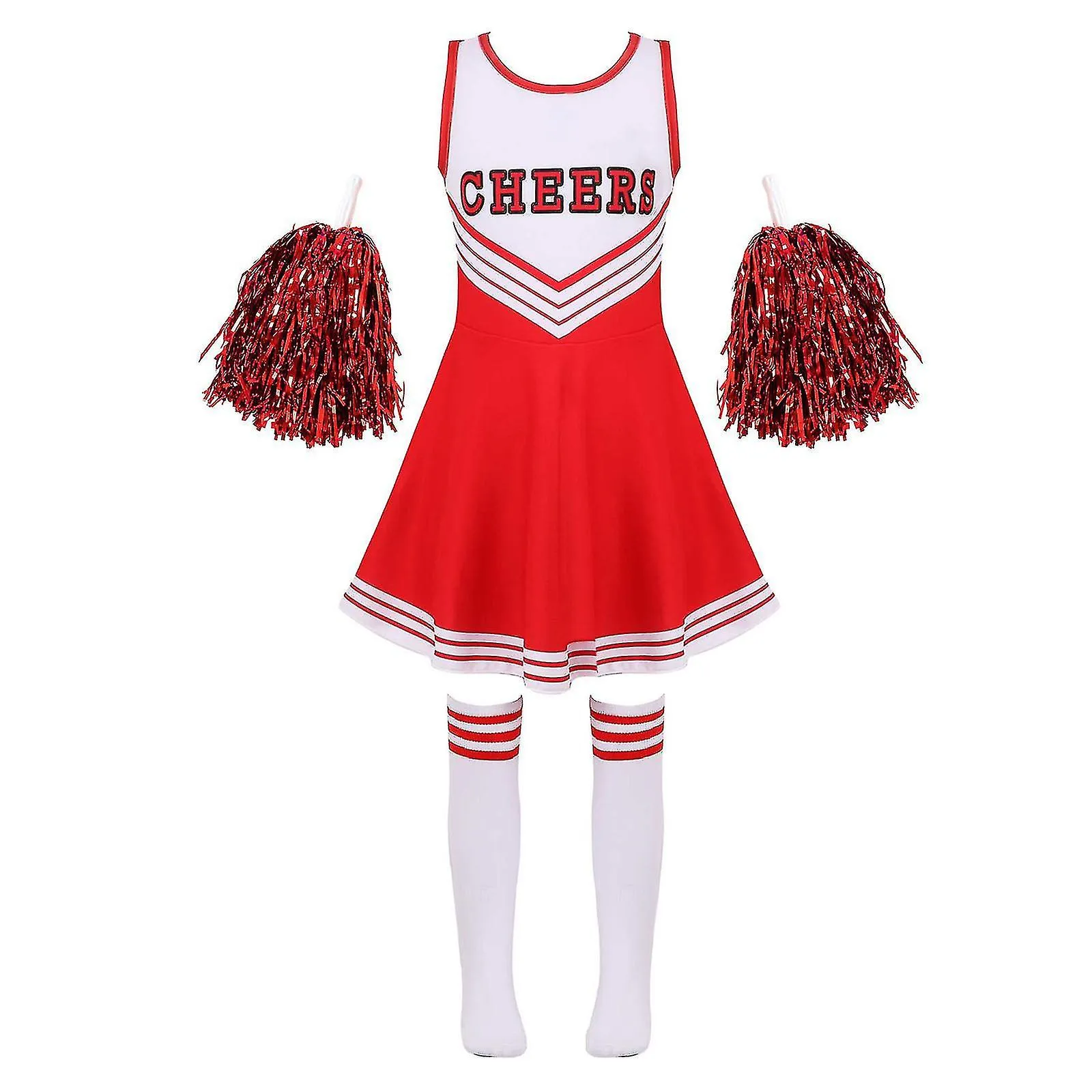 UNIFORMES DE PORRISTAS PARA NIñAS, UNIFORMES DE BAILE PARA NIñOSROJO JB52