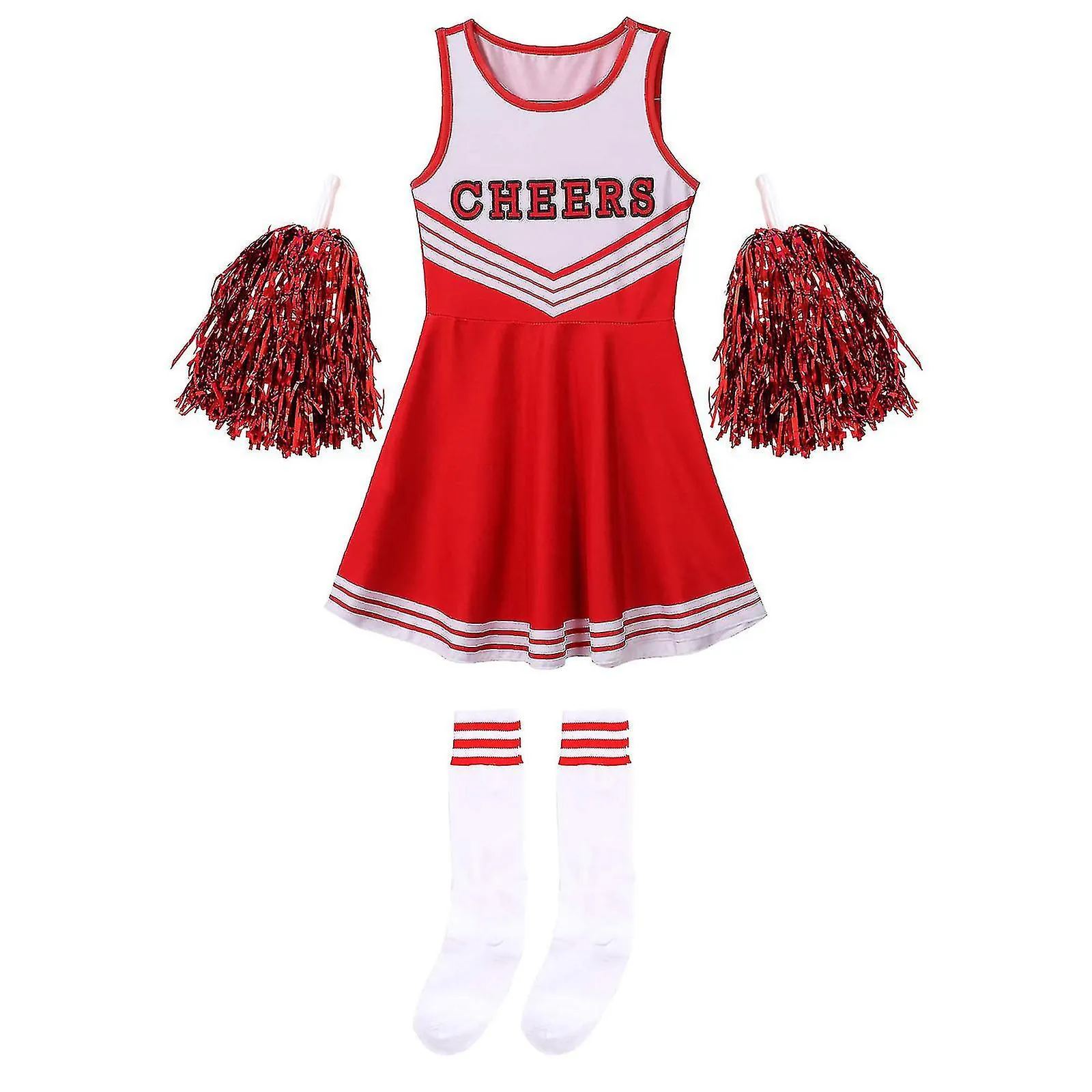 UNIFORMES DE PORRISTAS PARA NIñAS, UNIFORMES DE BAILE PARA NIñOSROJO JB52