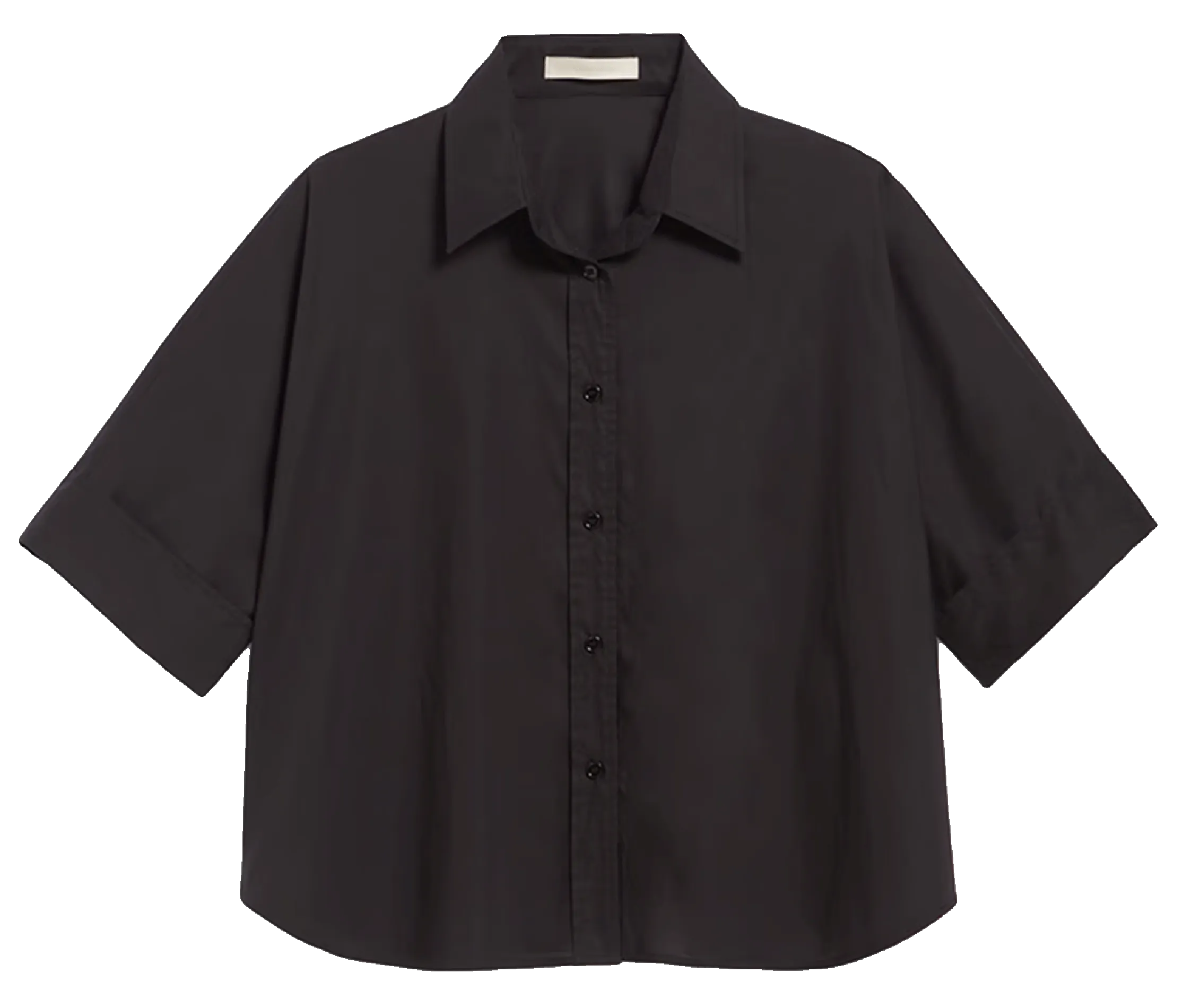 VANESSA BRUNO BOBBY  CAMISA CORTA CON CUELLO CLáSICO EN NEGRO