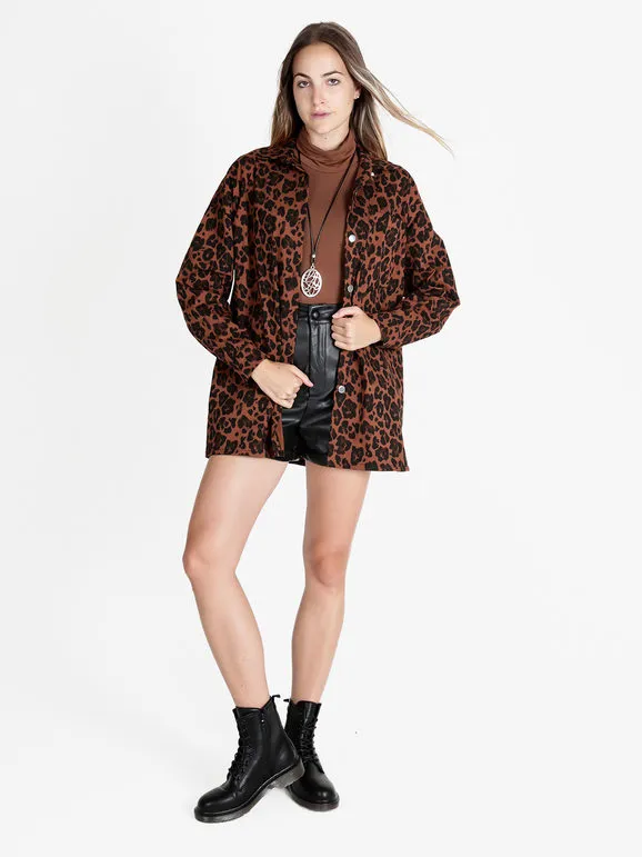 Vanita Chaqueta camisera larga de mujer de lunares