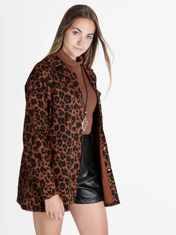 Vanita Chaqueta camisera larga de mujer de lunares