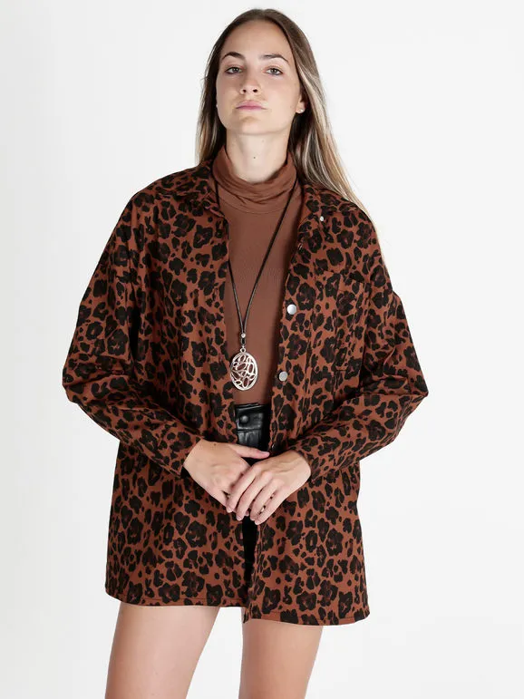 Vanita Chaqueta camisera larga de mujer de lunares