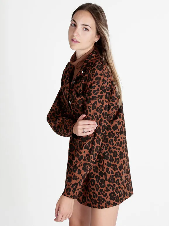Vanita Chaqueta camisera larga de mujer de lunares