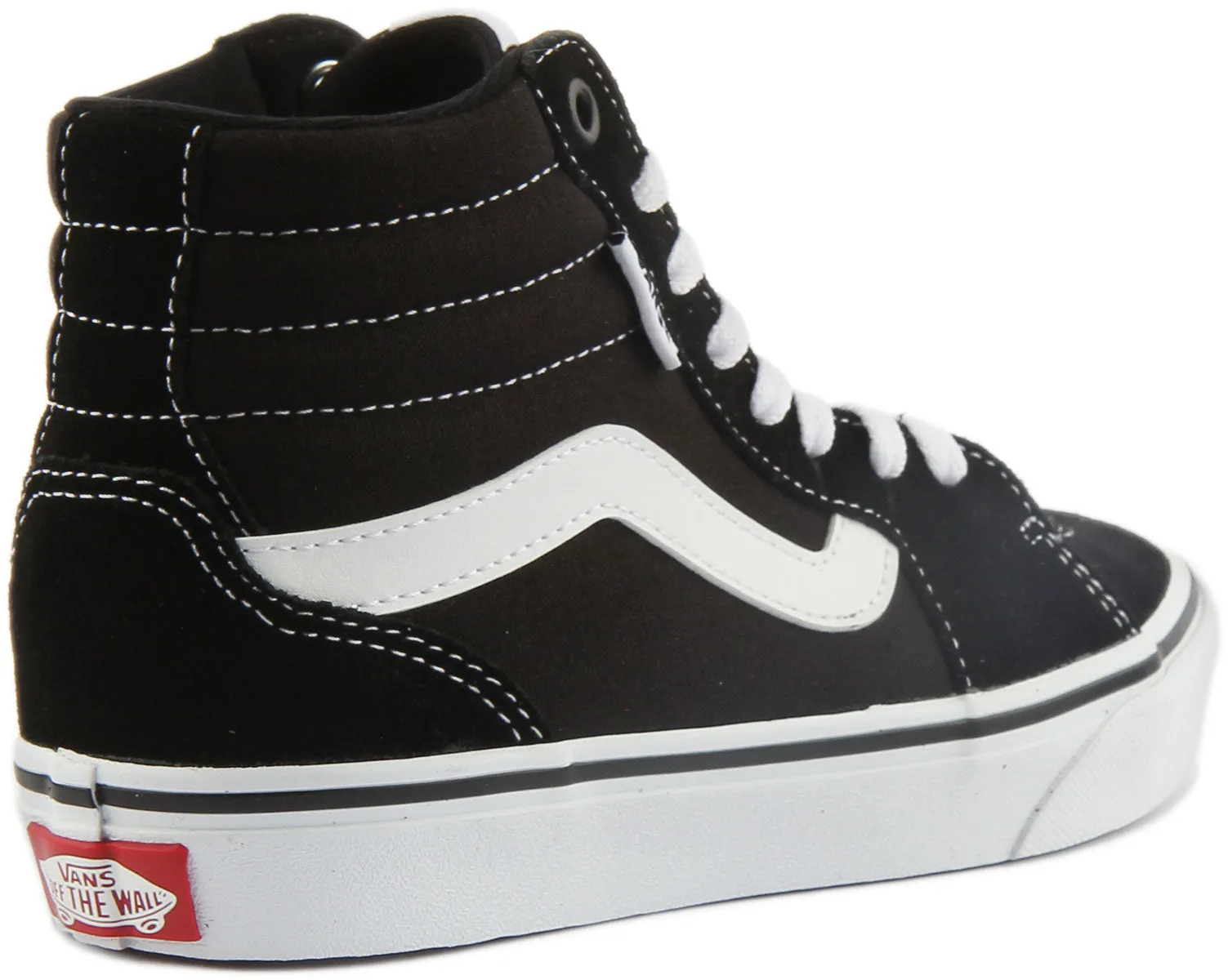 Vans Filmore Hi Tapered Zapatillas de lona con cordones para mujer en negro blanco