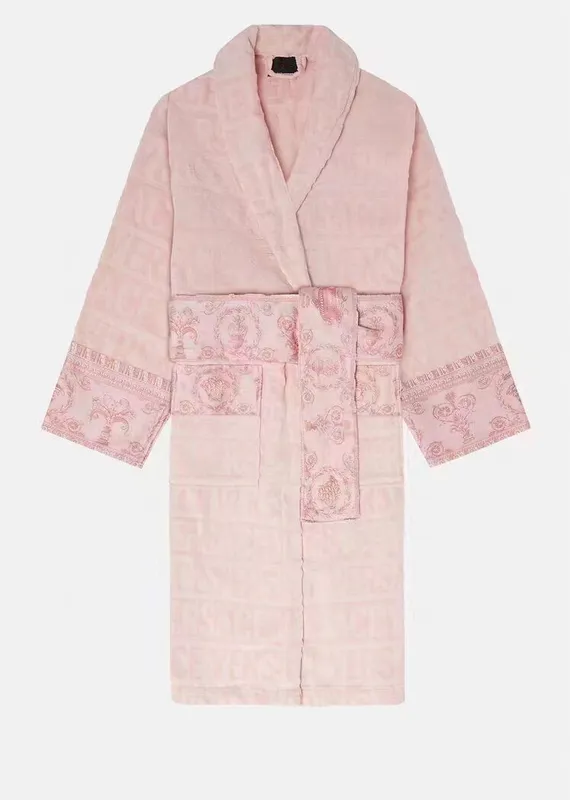 VEET BABATROBE ROBE Diseñadores Barroque Fashion Pamas Mens Letter Jacquard Impresión Barocco Mangas de estampado Coloque Coloqu