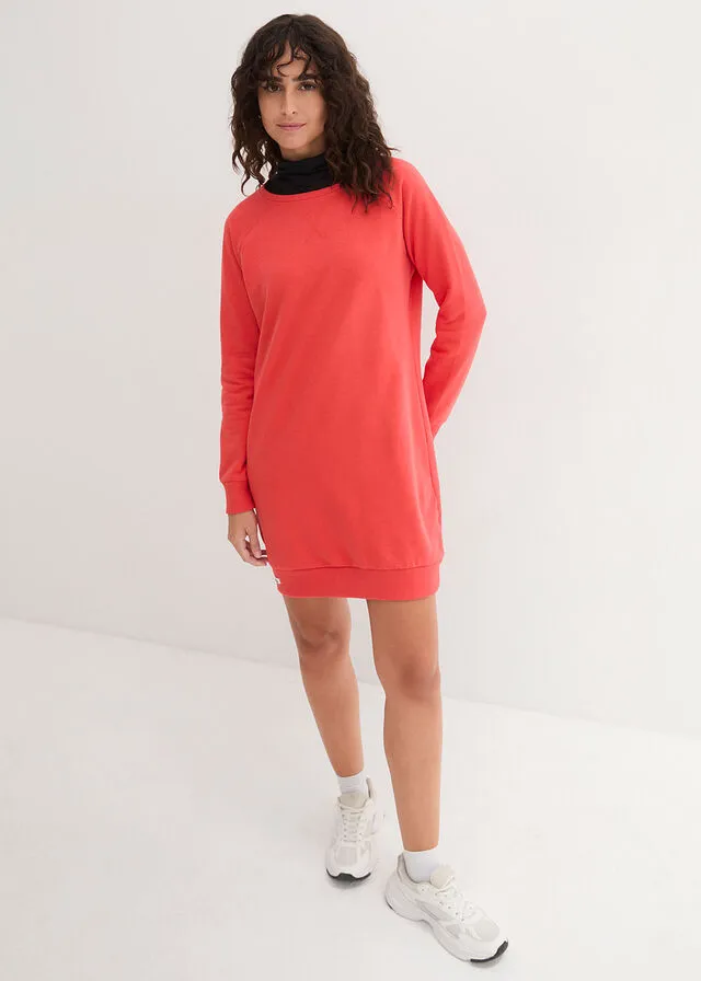 Vestido tipo sudadera con mangas raglán Rosa quisquilla