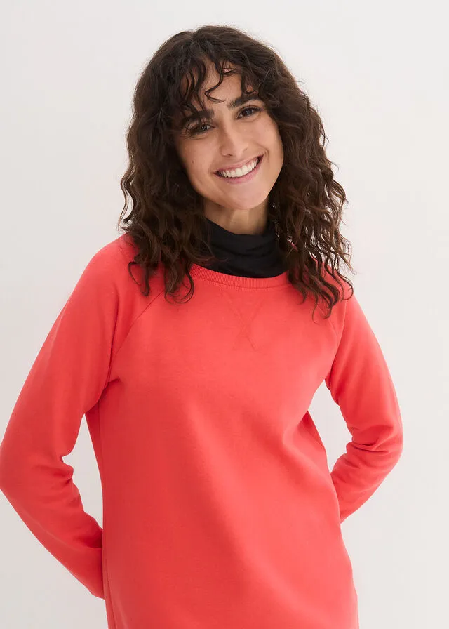 Vestido tipo sudadera con mangas raglán Rosa quisquilla