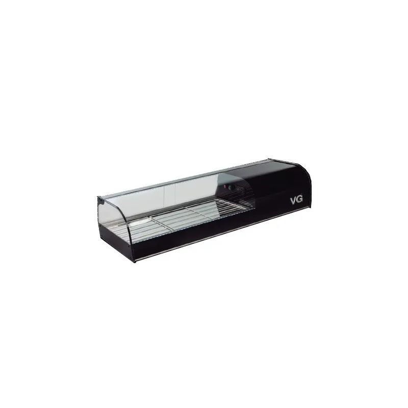 VITRINA REFRIGERADA CUBA PLANA CRISTAL CURVO FBLACK200 VITRINAS GóMEZ