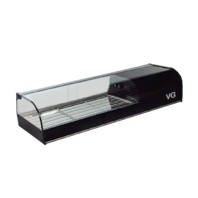 VITRINA REFRIGERADA CUBA PLANA CRISTAL CURVO FBLACK200 VITRINAS GóMEZ