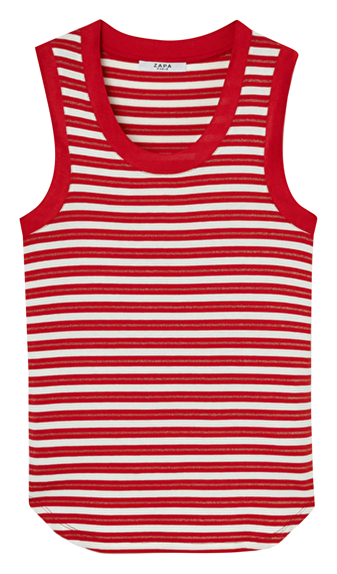 ZAPA TENDRE  CAMISETA SIN MANGAS CUELLO REDONDO A RAYAS EN ROJO