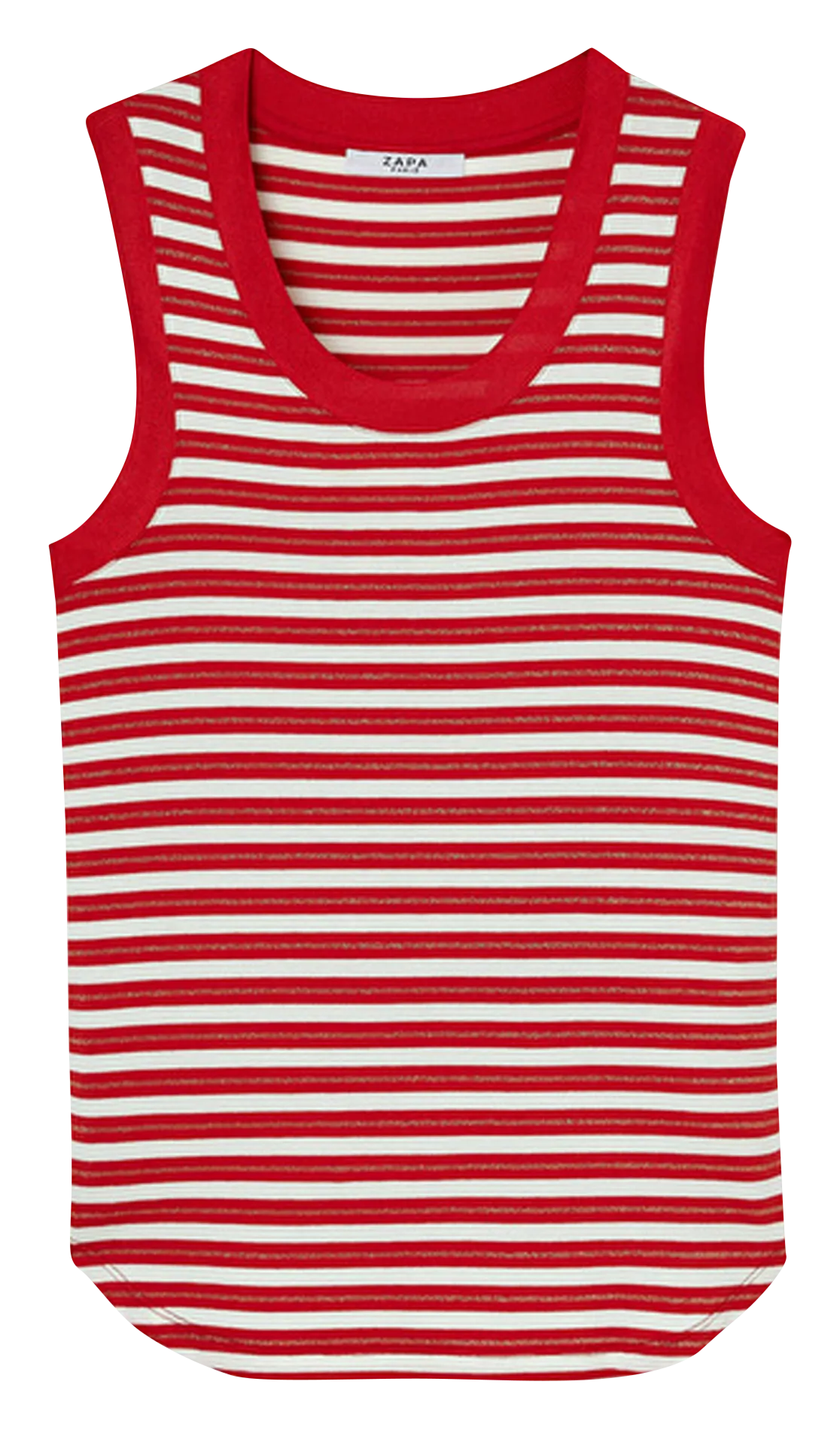 ZAPA TENDRE  CAMISETA SIN MANGAS CUELLO REDONDO A RAYAS EN ROJO