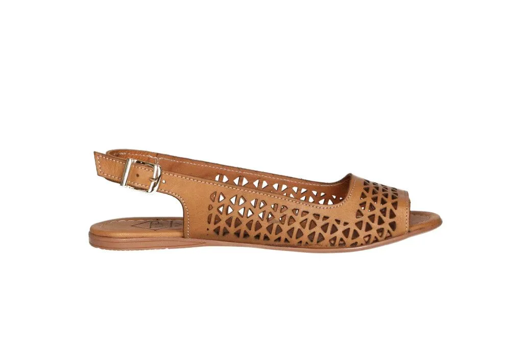 Zapato Piel Cuero Calados Punta y Talón Abiertos